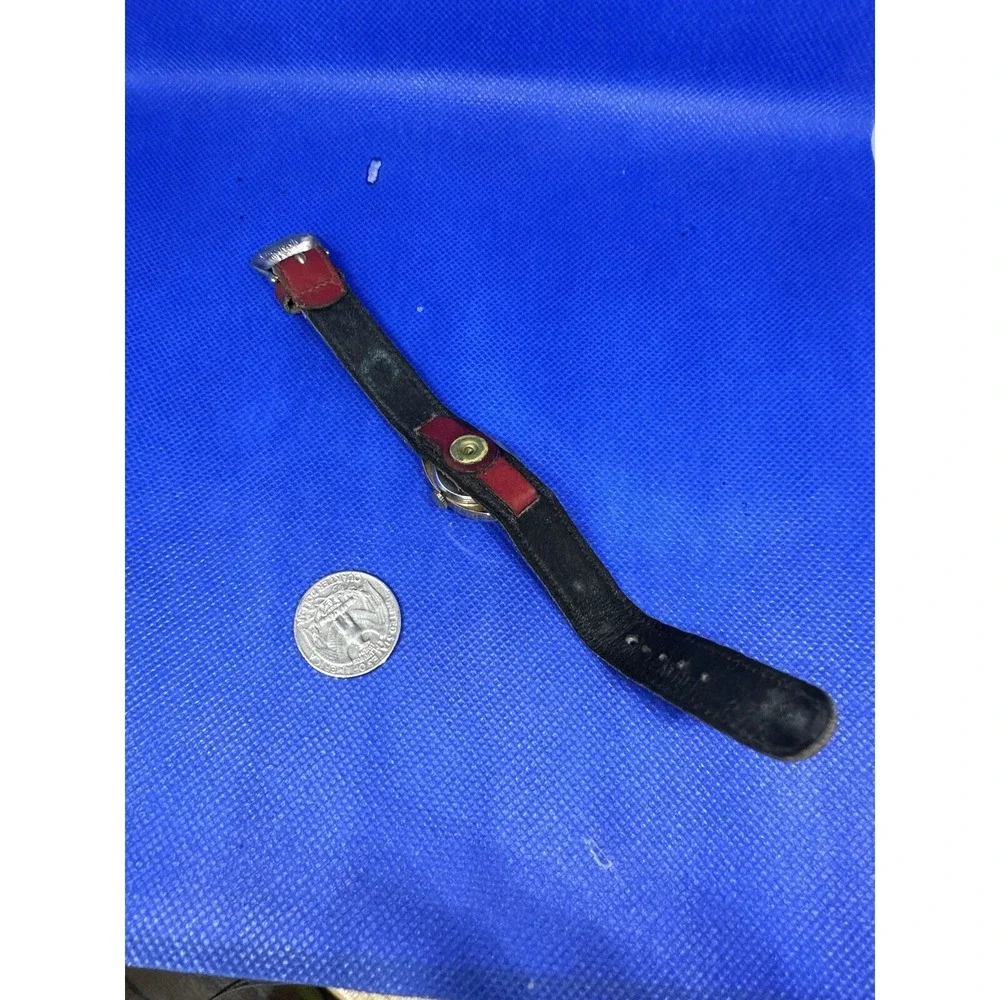 WORKING* Timex Rare Vintage Watch Red & Gold Dial Mechanical Watch With Red Band